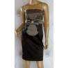 Sukienka, zakładki, koronka, gipiura, beż, luxury, 42