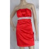 Elegancka czerwona sukienka srebrne kamienie 36