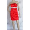 Elegancka czerwona sukienka srebrne kamienie 36