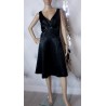 Elegancka czarna sukienka satyna kokardka lux 42