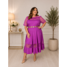 SUKIENKA MIDI PLUS SIZE SIATKA MAGENTA