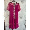 SUKIENKA MIDI PLUS SIZE SIATKA MAGENTA