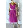 SUKIENKA MIDI ORGANZA MAGENTA