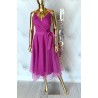 SUKIENKA MIDI ORGANZA MAGENTA