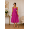 SUKIENKA MIDI ORGANZA MAGENTA
