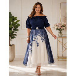 HISZPANKA MIDI GRANAT KWIATY - PREMIUM