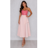 ELEGANCKA SPÓDNICA MIDI PUDROWA
