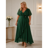 SUKIENKA LENI SZYFON PLUS SIZE ZIELONA