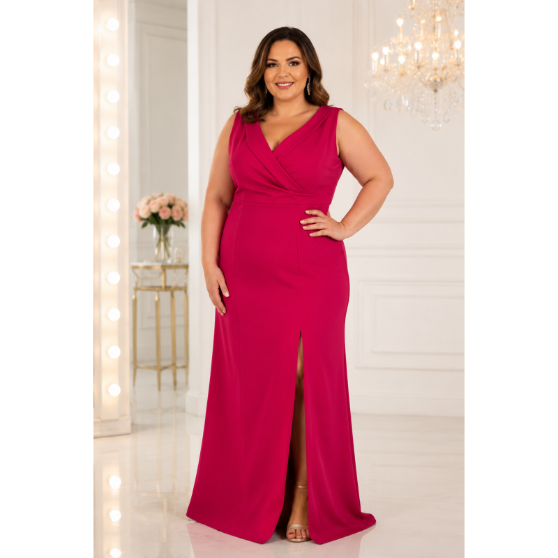 SUKIENKA PLUS SIZE LUSIA MALINOWA