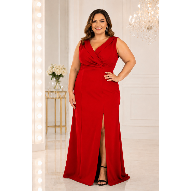 SUKIENKA PLUS SIZE LUSIA CZERWONA