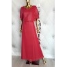 CZERWONA SUKIENKA SREBRNY POLUSK PLUS SIZE