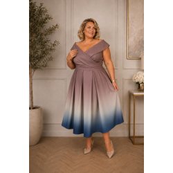 SUKIENKA OMBRE PLUS SIZE KARMEL