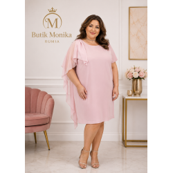 SUKIENKA MARLENA PLUS SIZE PUDROWA 50/52